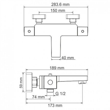 Термостат для ванны с душем WasserKraft Alme 1511 Thermo хром