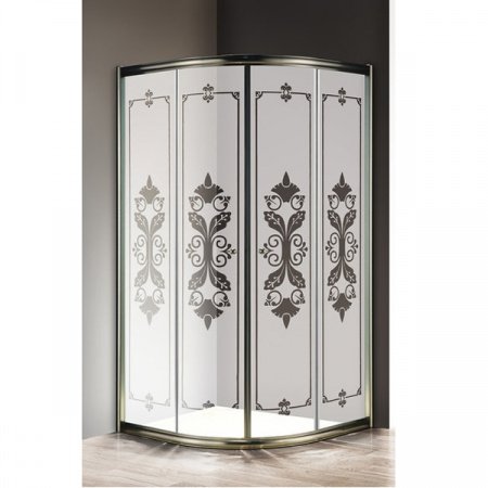 Душевой уголок Cezares Giubileo R-2 90х90 профиль Бронза стекло прозрачное