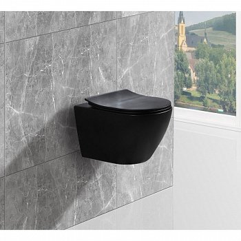 Унитаз подвесной Esbano AMAPOLA черный, с сиденьем микролифт