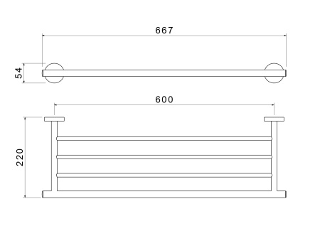 Полка для полотенец 60см Aquatek Оберон AQ4222MB черный матовый