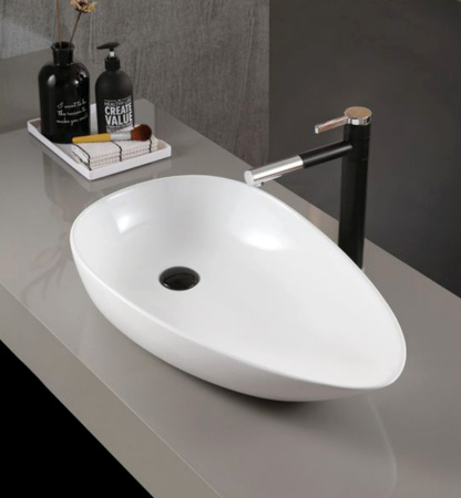 Раковина накладная 59см ABBER Bequem AC2117 белый