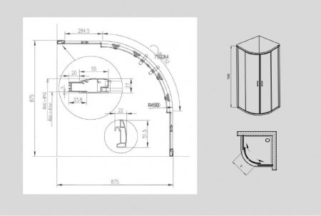 Душевой угол Ravak Blix XP2CP4 90x90x190 профиль хром блестящий, стекло прозрачное