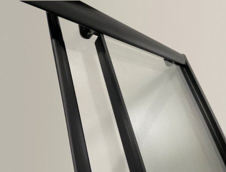 Душевой угол Niagara NG- 009-14Q BLACK 90x90x195 профиль черный, стекло с узором