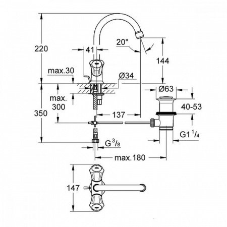 Смеситель для раковины Grohe Costa L 21375001 хром