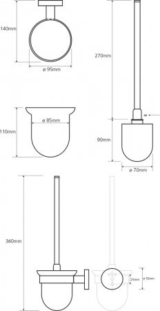 Ершик для унитаза Bemeta Omega 104113012 Глянец