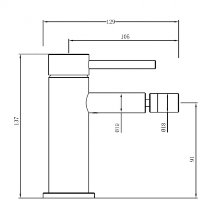 Смеситель ABBER Wasser Kreis 316 AF8124BST для биде, сталь брашированная