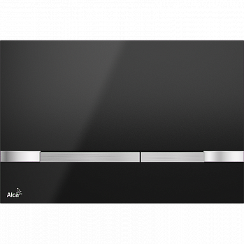 Кнопка смыва AlcaPlast Flat STRIPE-BLACK черный