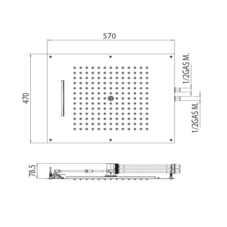 Верхний душ Bossini Dream H38925.073 черный матовый