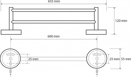 Держатель для полотенец двойной Bemeta Dark 104204050 Чёрный