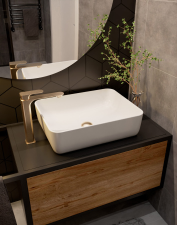 Смеситель для раковины AQUAme Monza AQM6314BG золото матовое