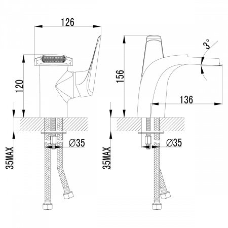 Смеситель для раковины Lemark Poseidon LM4246C хром