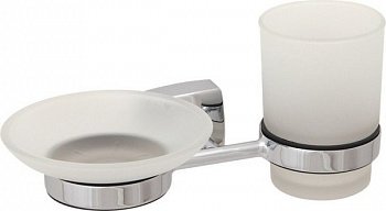 Стакан для зубных щеток с мыльницей Fixsen Kvadro FX-61306+08 Хром