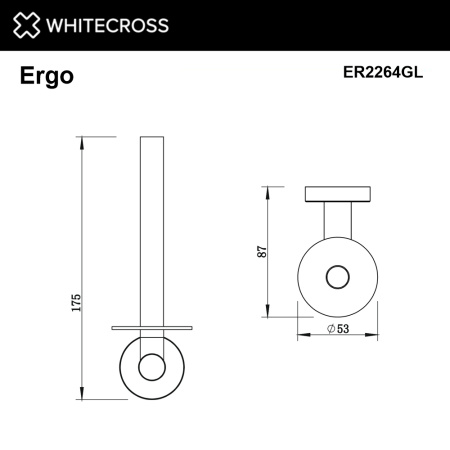 Держатель запасного рулона туалетной бумаги WHITECROSS Ergo ER2264GL (золото)