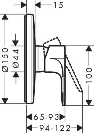 Смеситель для душа Hansgrohe Rebris S 72667000 хром