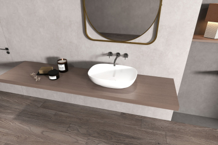 Раковина накладная ABBER Stein AS2637 белая матовая