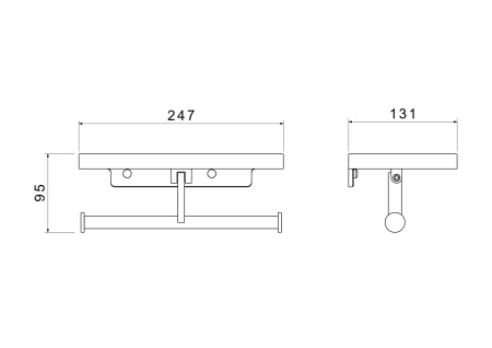 Держатель туалетной бумаги двойной с полкой Aquatek Европа AQ4919MB черный матовый