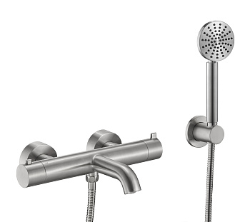 Смеситель для ванны термостатический c гарнитуром Benesque Lumiere 11011202 никель брашированный