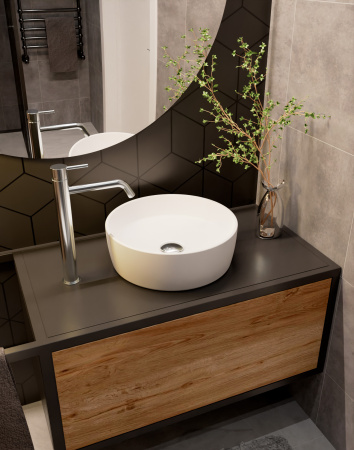 Раковина накладная 35.5см AQUAme AQM5012MW белый матовый