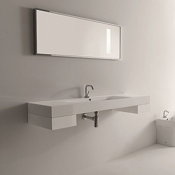 Раковина подвесная / накладная 140см Kerasan Cento 353501*1 белый