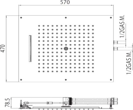 Верхний душ Bossini Dream H38925.030 хром