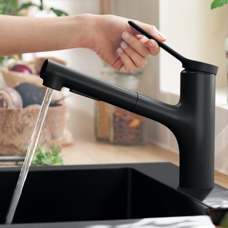 Смеситель для кухни Hansgrohe Zesis M33 74803670 черный матовый