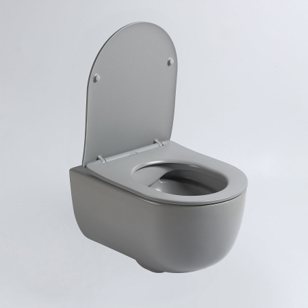 Унитаз подвесной безободковый Vincea Evo VT1-34SMG серый матовый, с сиденьем микролифт