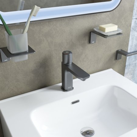 Смеситель для раковины IDDIS Slide SLIGMBTi01 графит матовый