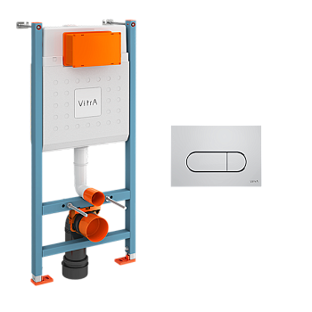 Готовое решение для подвесных унитазов Vitra Core 800-1873 с панелью смыва Root R 740-2280 цвет глянцевый хром