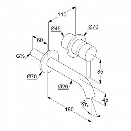Смеситель для раковины Kludi Bozz 382443976 черный матовый