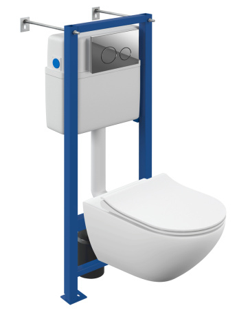 Комплект Cersanit STREET FUSION VORTEX DPL EO SL инсталляция VECTOR кнопка TWINS пластик хром глянец