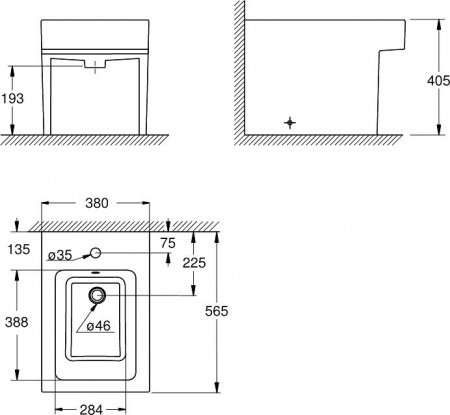 Биде напольное Grohe Cube Ceramic 3948700H
