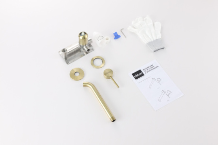 Смеситель ABBER Wasser Kreis 316 AF8112BG-M для раковины скрытого монтажа, золото брашированное