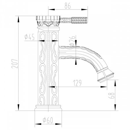 Смеситель для раковины Lemark Jasmine  LM6606ORB черная бронза