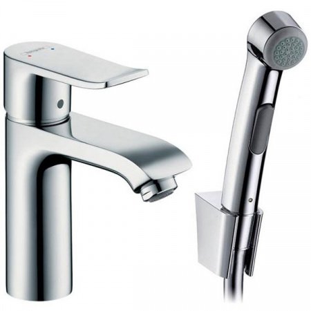 Смеситель для раковины Hansgrohe Metris 31285000 с гигиеническим душем Хром
