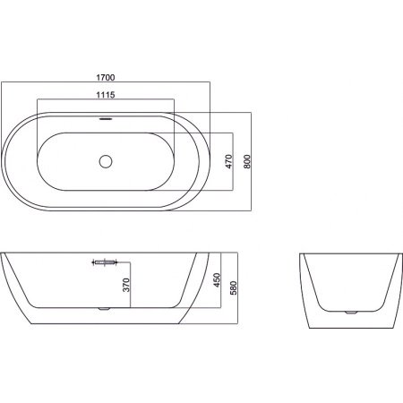 Акриловая ванна Black&White SB 105 Black