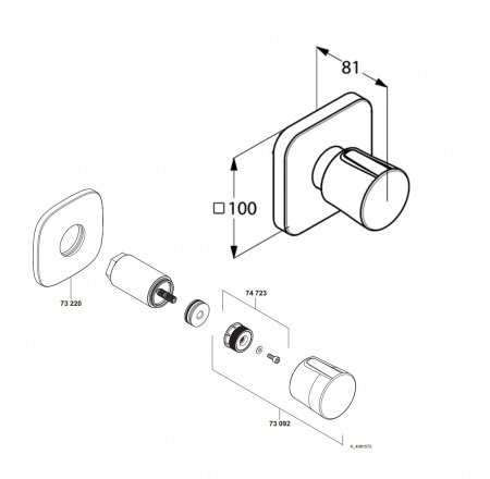 Переключатель для ванны с душем Kludi E2 498460575 хром