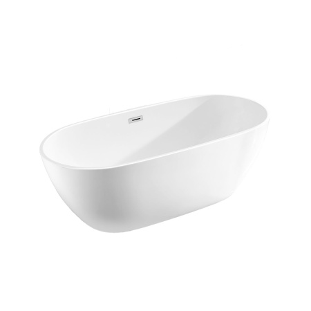 Ванна акриловая Vincea VBT-408-1600, 1600*815*580, цвет белый, слив-перелив в комплекте, хром