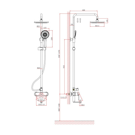 Душевая система D&K Bayern.Fürth DA1523705B18, черный