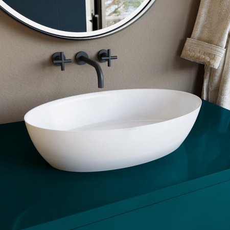 Раковина накладная 58см Salini Alda 110611G белый