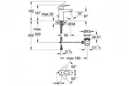 Смеситель для раковины Grohe BauLoop 23335000 хром