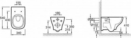 Унитаз c инсталляцией Jacob Delafon Struktura E21741RU-00 сиденье тонкое микролифт, клавиша хром