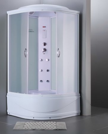 Душевая кабина Timo Eco TE-0700 100x100x215 профиль белый, стекло рифленое