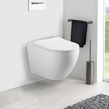 Унитаз подвесной безободковый Vincea Esse VT1-211 белый, с сиденьем микролифт