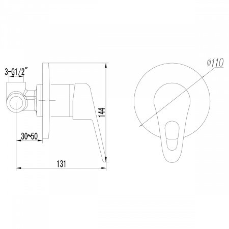 Смеситель для душа Lemark Luna LM4123C хром