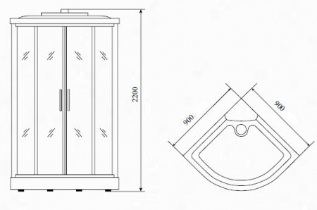 Душевая кабина Timo Standart T-1109 P 90x90x220 профиль хром матовый, стекло прозрачное
