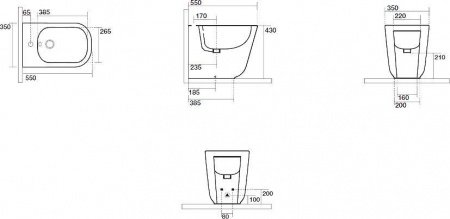 Биде напольное Kerasan Tribeca 512001