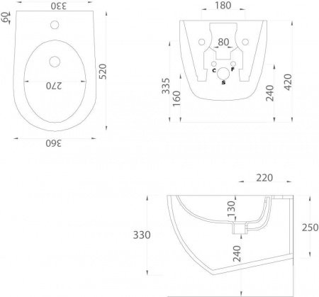 Биде подвесное ArtCeram File 2.0 FLB001 grigio oliva