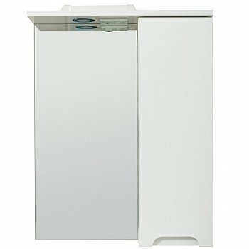 Зеркальный шкаф Rush Pioneer 60 со светильником Белый глянец