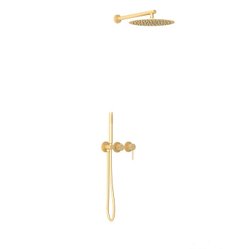 Встраиваемая душевая система со смесителем Vincea Groove VSFW-4G01BG4 золото матовое