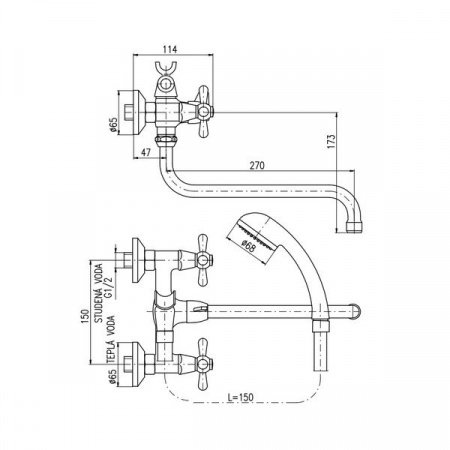 Смеситель Rav Slezak Morava MK153.5/1 Хром